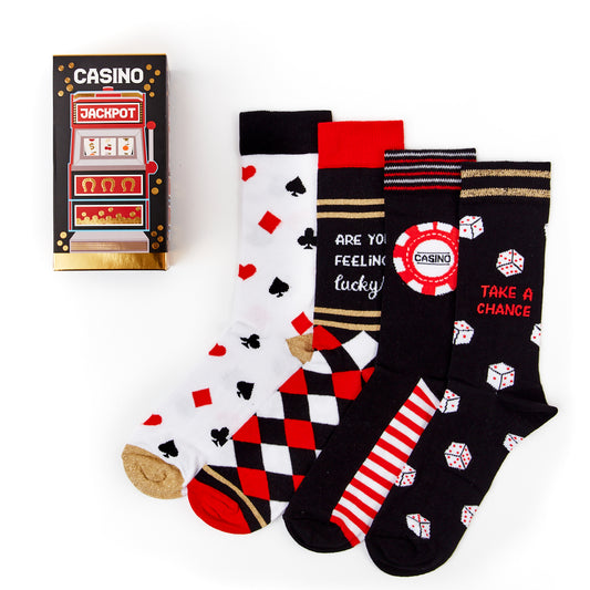 Unisex Casino Socks Gift Set