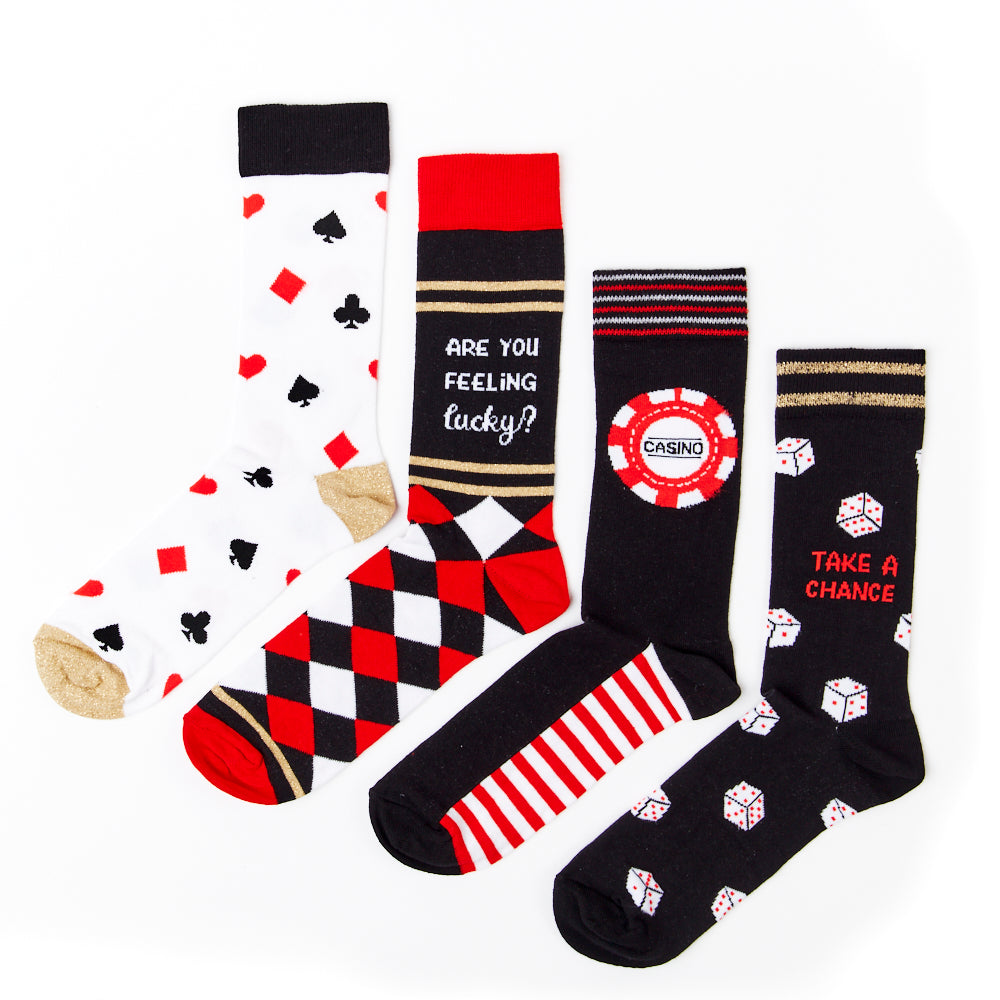 Unisex Casino Socks Gift Set