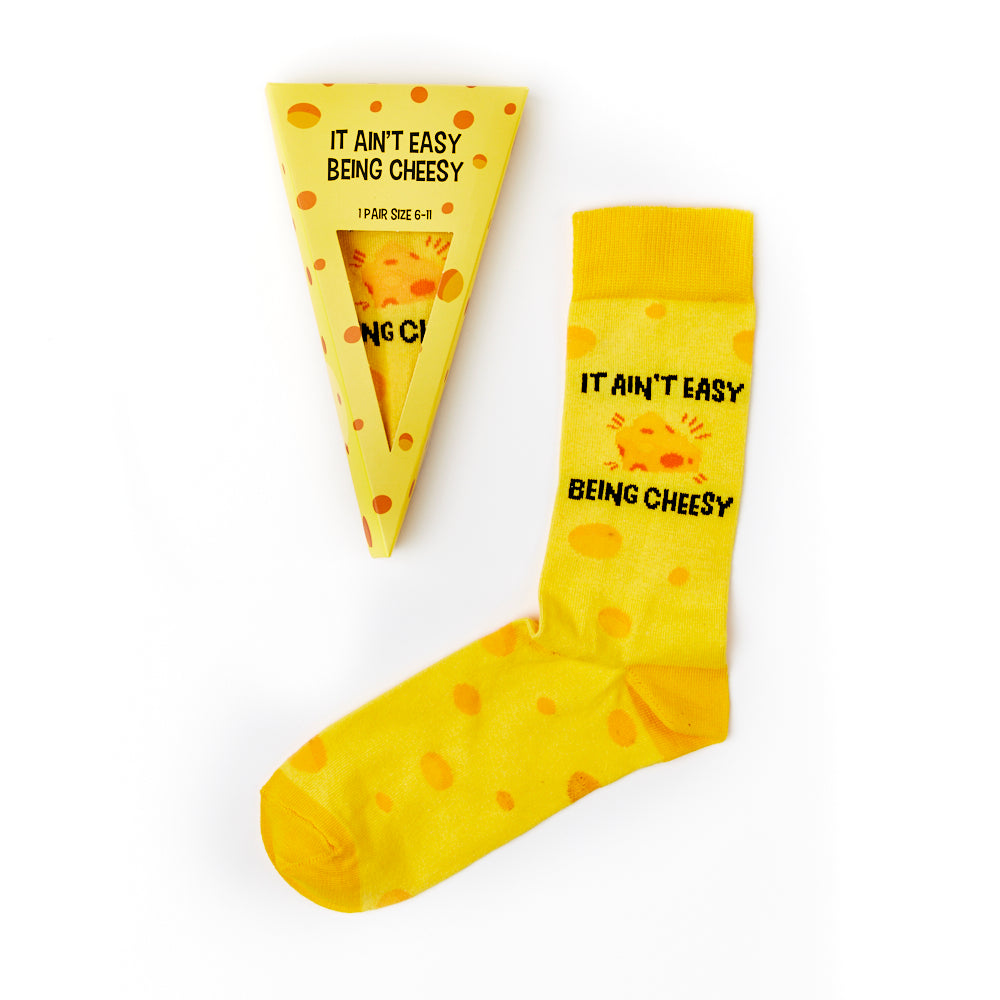 Unisex "It Ain't Easy Being Cheesy" Cheese Slice Socks Gift Set