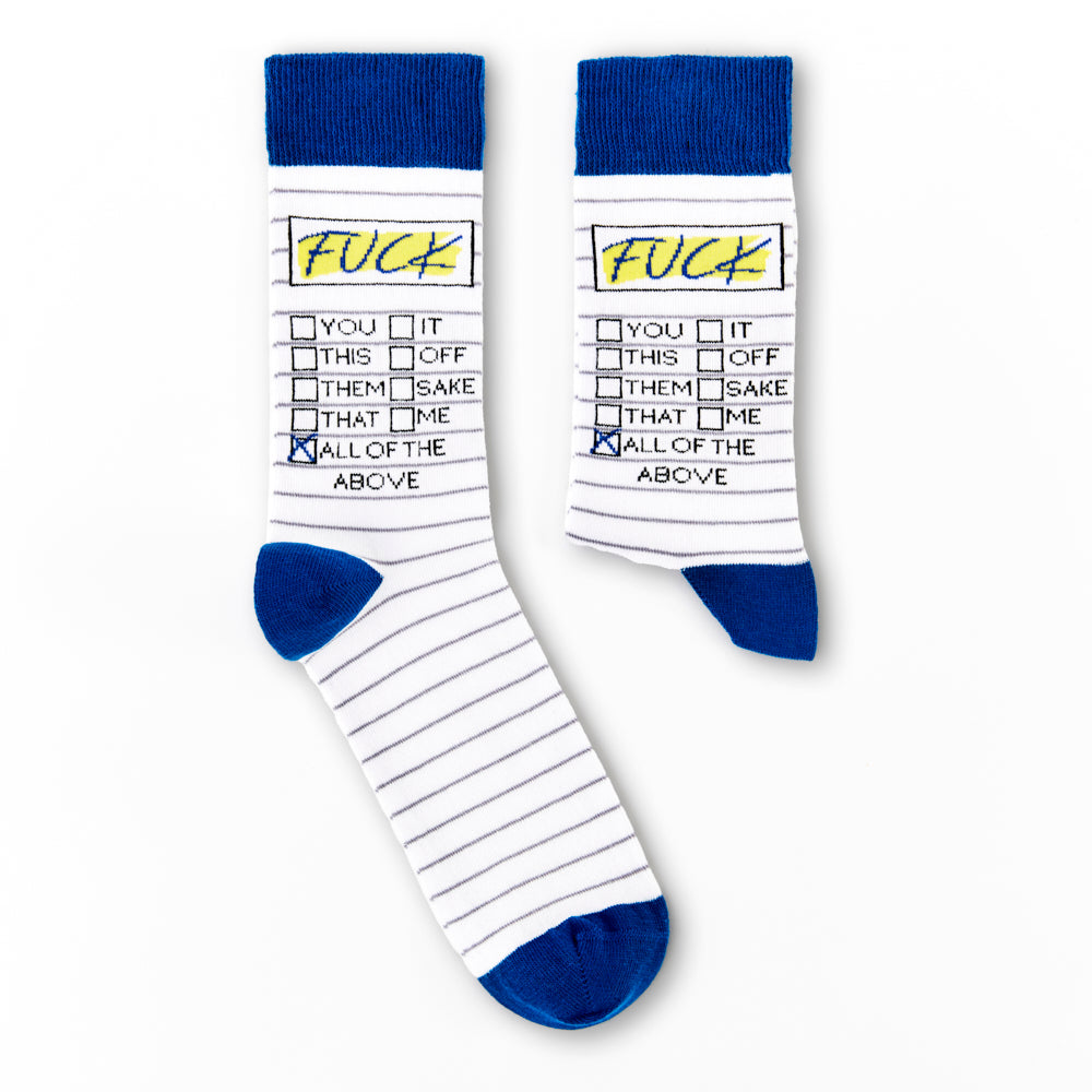 Unisex Fuck Tick List Socks