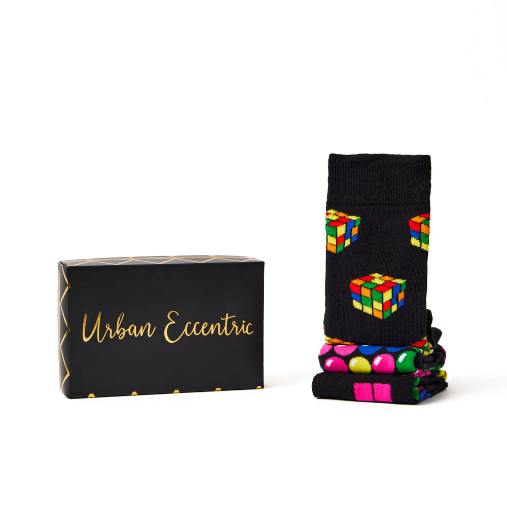 Unisex Retro Funky Arcade Socks Gift Set