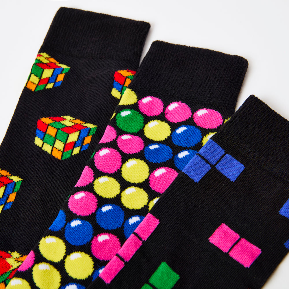 Unisex Retro Funky Arcade Socks Gift Set