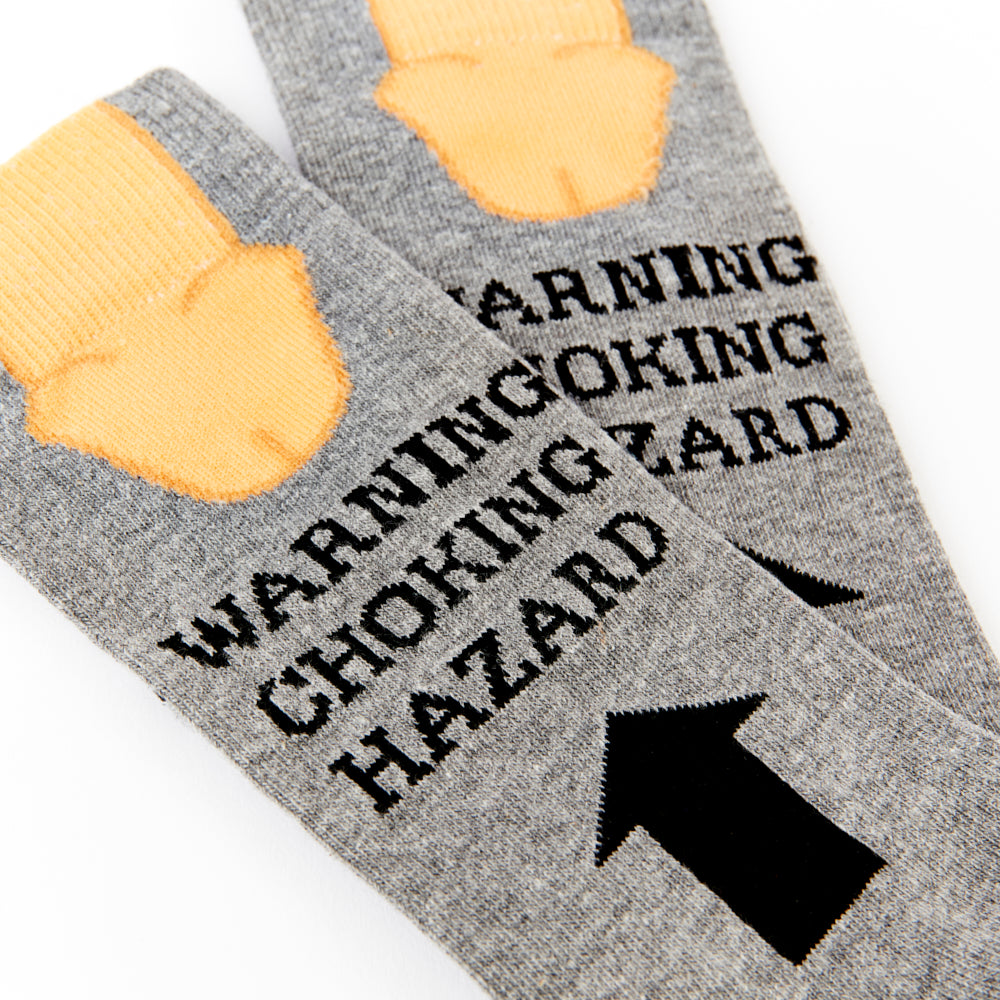 Unisex Warning, Choking Hazard Socks